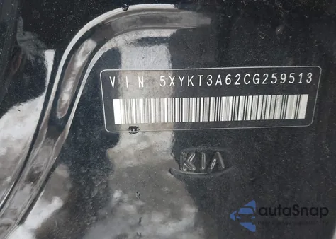 2012 Kia Sorento Lx z USA, uszkodzony, nr VIN 5XYKT3A62CG259513